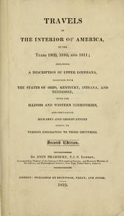 Front cover of Travels in the interior of America, in the years 1809, 1810, and 1811 by John Bradbury