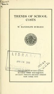Front cover of Trends of school costs by W. Randolph Burgess