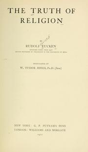 Front cover of The truth of religion by Rudolf Eucken