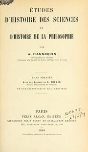 Front cover of Études d'histoire des sciences et d'histoire de la philosophie by Arthur Hannequin