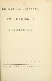 Cover of Um die ewigkeit by Nathan Birnbaum