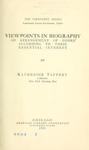 Cover of Viewpoints in biography by Katherine Tappert