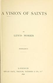 Front cover of A vision of saints by Sir Lewis Morris