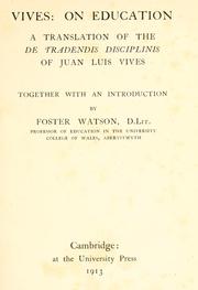 Cover of De tradendis disciplinis by Juan Luis Vives