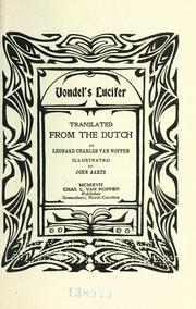Front cover of Vondel's Lucifer by Joost van den Vondel