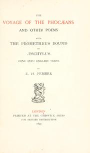Front cover of The voyage of the Phocæans by Edward Henry Pember