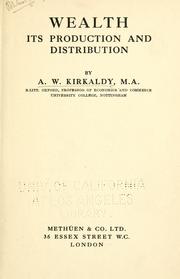 Cover of Wealth by Adam Willis Kirkaldy