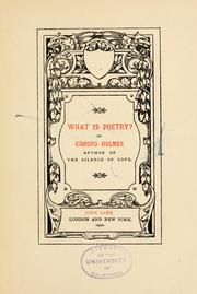 Cover of What is poetry? by Edmond Holmes