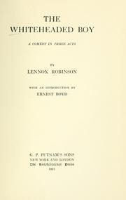 Cover of The whiteheaded boy by Lennox Robinson