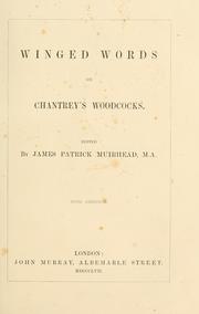 Front cover of Winged words on Chantrey's woodcocks by James Patrick Muirhead
