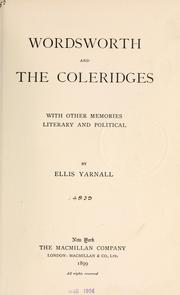 Front cover of Wordsworth and the Coleridges by Ellis Yarnall