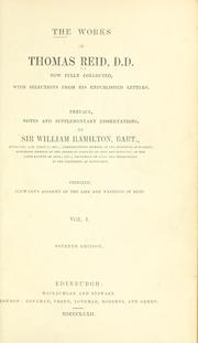 Front cover of The works of Thomas Reid by Thomas Reid