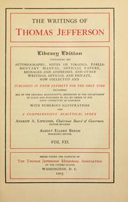 Front cover of The writings of Thomas Jefferson by Thomas Jefferson