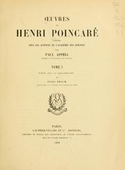 Front cover of uvres de Henri Poincaré by Henri Poincaré