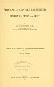 Cover of Physical laboratory experiments by H. M. Goodwin