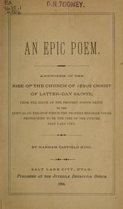 Cover of An epic poem by Hannah T. King