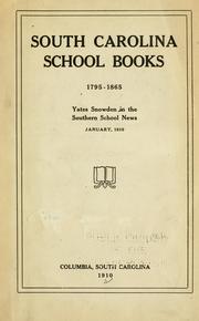 Front cover of South Carolina school books, 1795-1865 by Yates Snowden