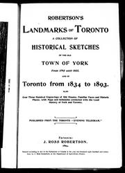 Front cover of Landmarks of Toronto by J. Ross Robertson
