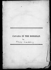 Cover of Canada in the Bodleian by Henry Scadding