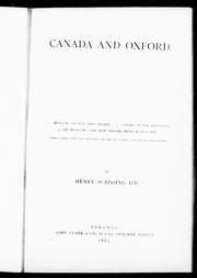 Cover of Canada and Oxford by Henry Scadding