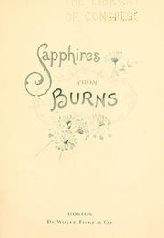 Cover of Sapphires from Burns by Robert Burns
