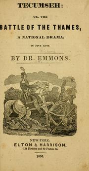 Cover of Tecumseh, or, The battle of the Thames by Richard Emmons