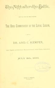 Front cover of The night after the battle by Andrew Carr Kemper