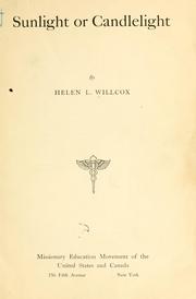 Cover of Sunlight or candlelight by Helen L. Willcox