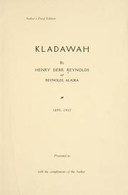 Front cover of Kladawah by Henry Derr Reynolds