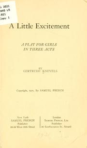 Cover of A little excitement by Gertrude Knevels