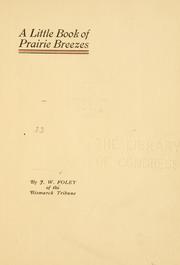 Front cover of A little book of prairie breezes by James W. Foley