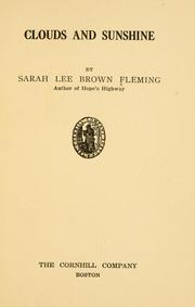 Cover of Clouds and sunshine by Sarah Lee Brown Fleming