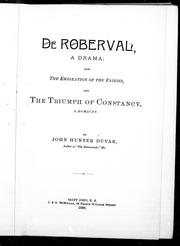 Cover of De Roberval by John Hunter-Duvar
