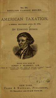 Front cover of American taxation by Edmund Burke