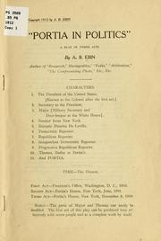 Front cover of "Portia in politics" by Alexander B. Ebin