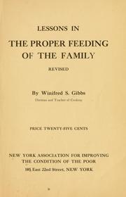 Front cover of Lessons in the proper feeding of the family by Winifred S. Gibbs