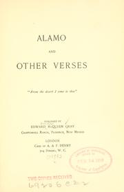 Front cover of Alamo, and other verses .. by Gray, Edward Dundas McQueen