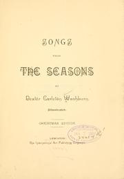 Front cover of Songs from the seasons by Dexter Carleton Washburn