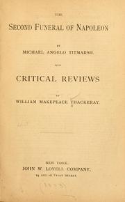 Front cover of The second funeral of Napoleon by William Makepeace Thackeray
