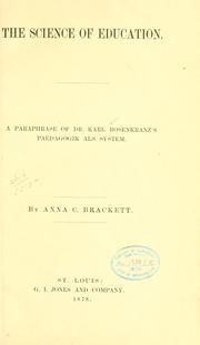 Front cover of The science of education by Karl Rosenkranz