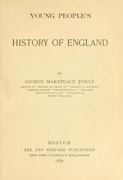 Front cover of Young people's history of England by George M. Towle