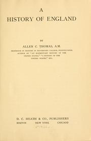 Front cover of A history of England by Allen C. Thomas