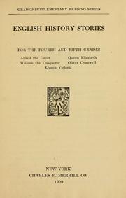 Front cover of English history stories for the fourth and fifth grades by Unknown
