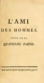 Cover of L' ami des hommes by Victor de Riquetti marquis de Mirabeau