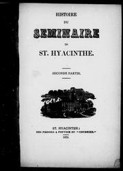 Front cover of Histoire du Séminaire de St. Hyacinthe by Joseph-Sabin Raymond
