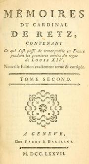 Cover of Mémoires du Cardinal de Retz by Jean François Paul de Gondi de Retz