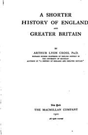 Front cover of A shorter history of England and greater Britain by Arthur Lyon Cross