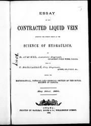 Front cover of Essay on the contracted liquid vein affecting the present theory of the science of hydraulics by R. Steckel