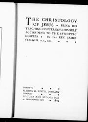 Front cover of The Christology of Jesus by James Stalker