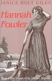 Cover of Hannah Fowler by Janice Holt Giles